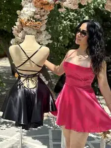 ساتن سرخابی پشت بندی 🩷